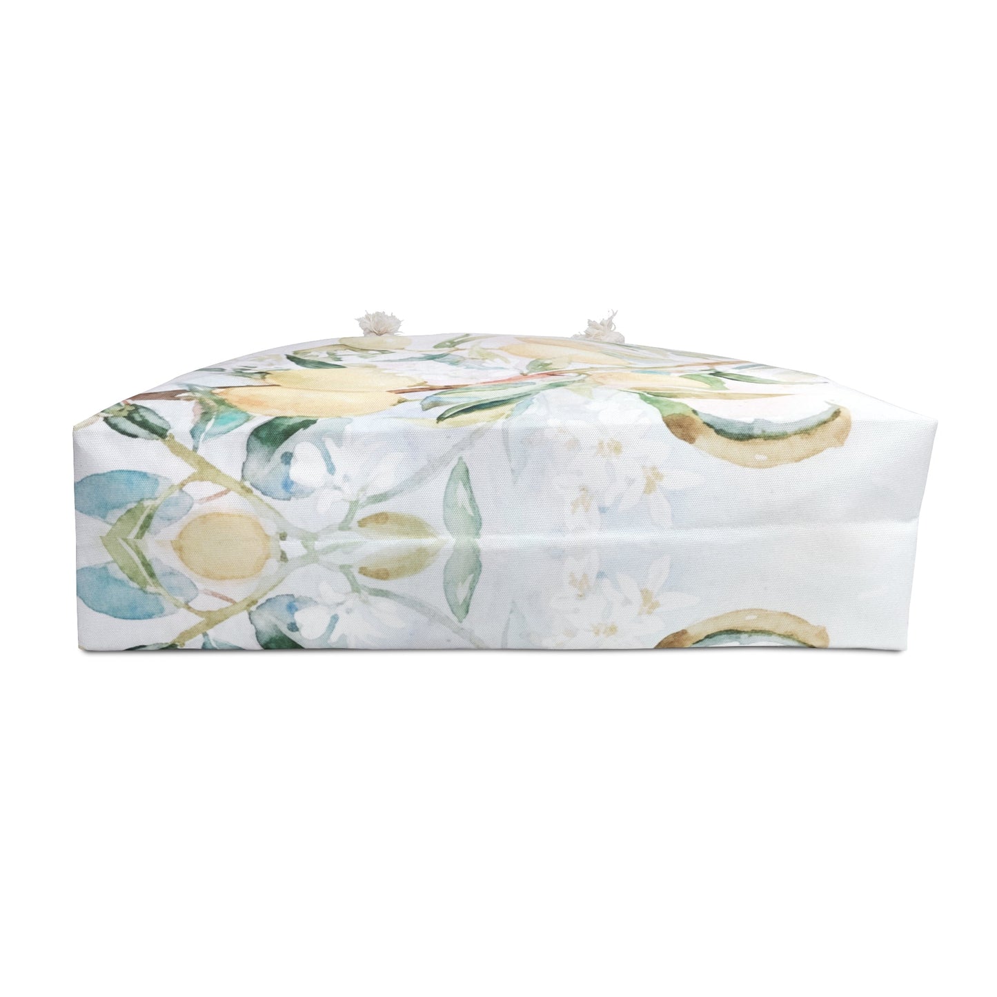 Lemon Awakening Watercolor Weekender Beach Bag | Citrus Botanical Tote - Scented Sanctuary - The Quiet Edit Studios