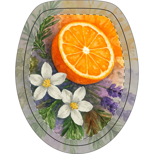 Clarity Calm Breeze | Watercolor Orange Slice Floral Bathroom 3-Piece Decor | Scented Sanctuary