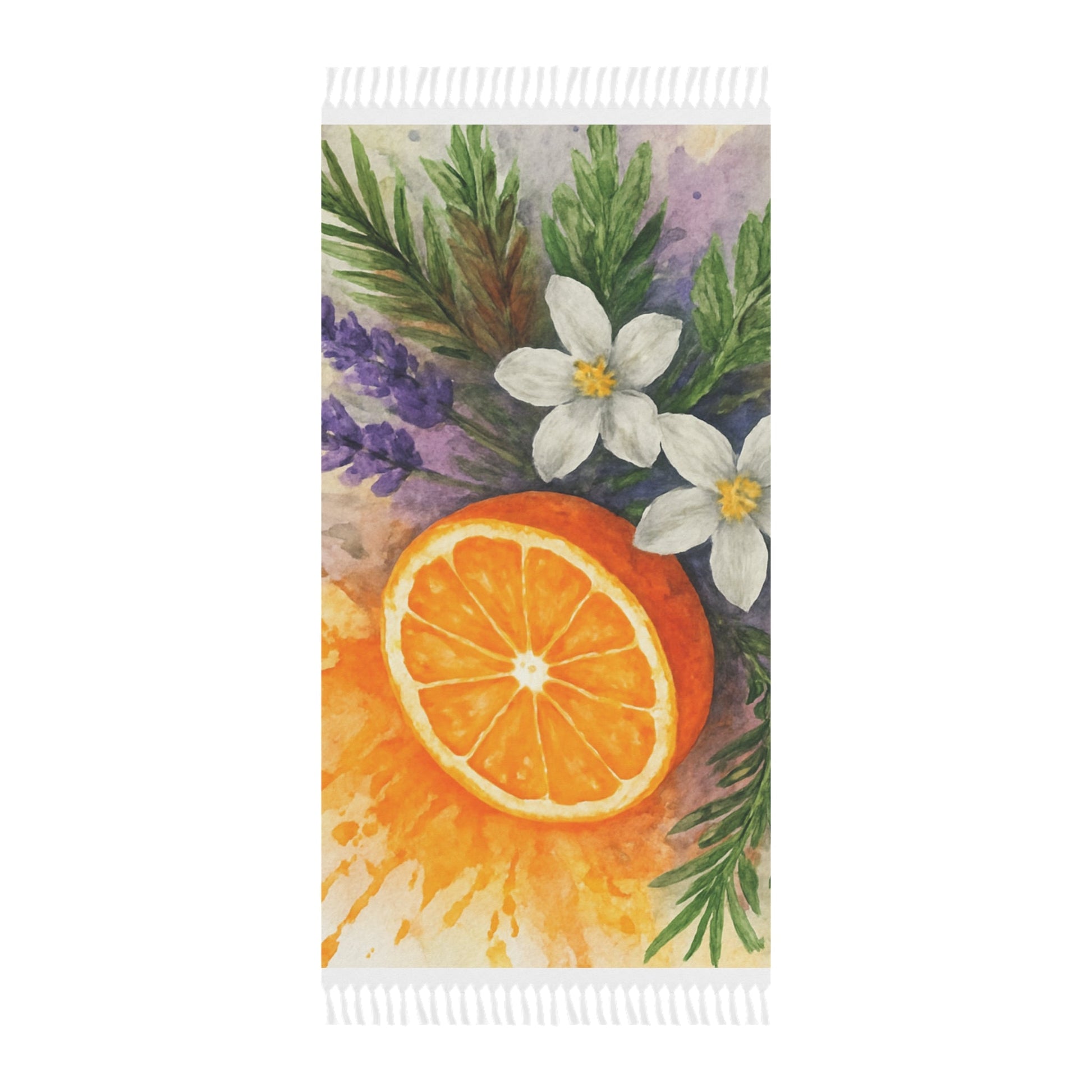 Citrus Blossom Boho Beach Cloth | Watercolor Orange Floral Scented Sanctuary - Clarity - The Quiet Edit Studios