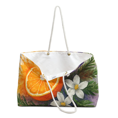 Citrus & Lavender Floral Weekender Beach Bag | Orange Slice Watercolor Tote Scented Sanctuary - Clarity - The Quiet Edit Studios