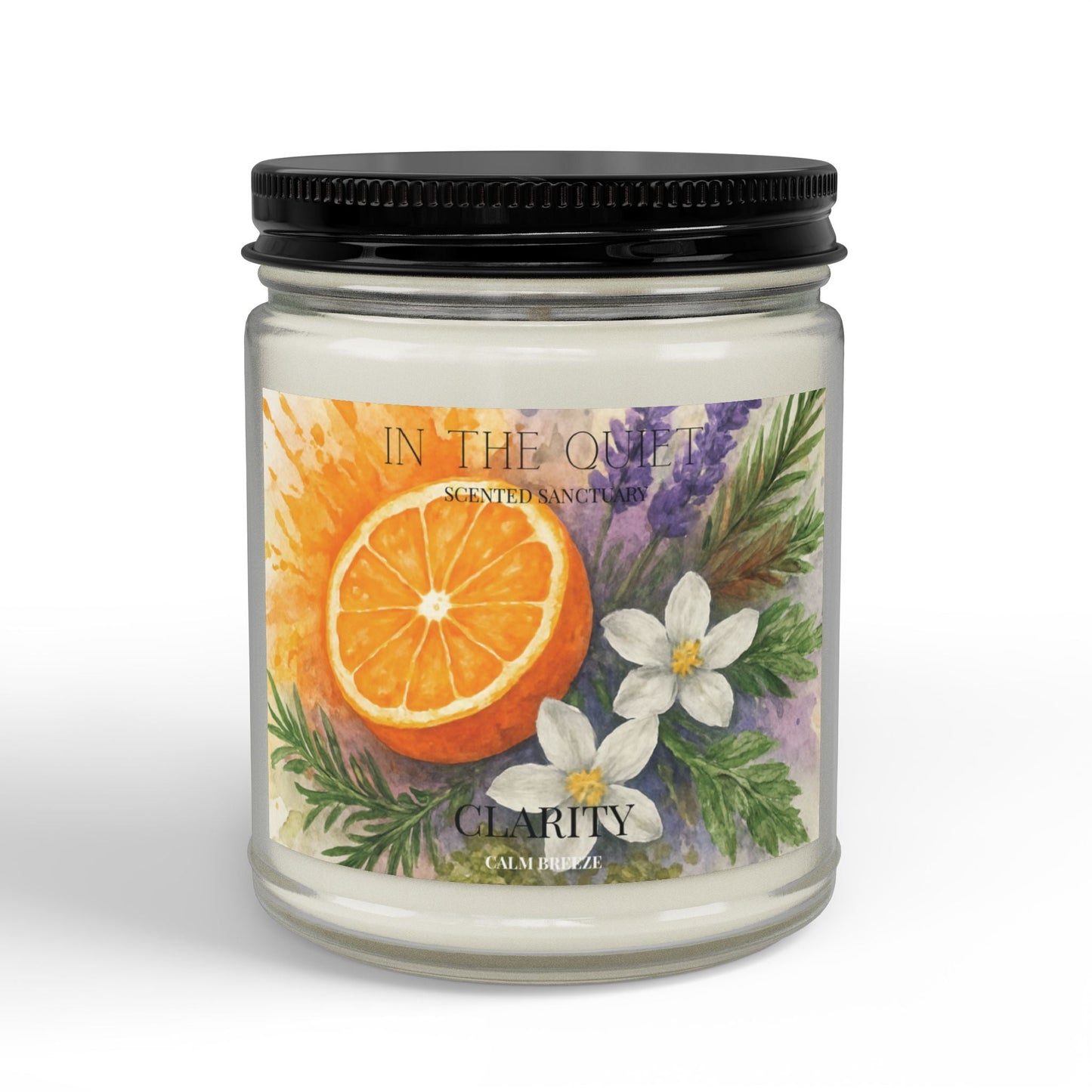 Clarity Calm Breeze Candle | Gentle Watercolor Luxury Home Decor | Scented Sanctuary - The Quiet Edit Studios