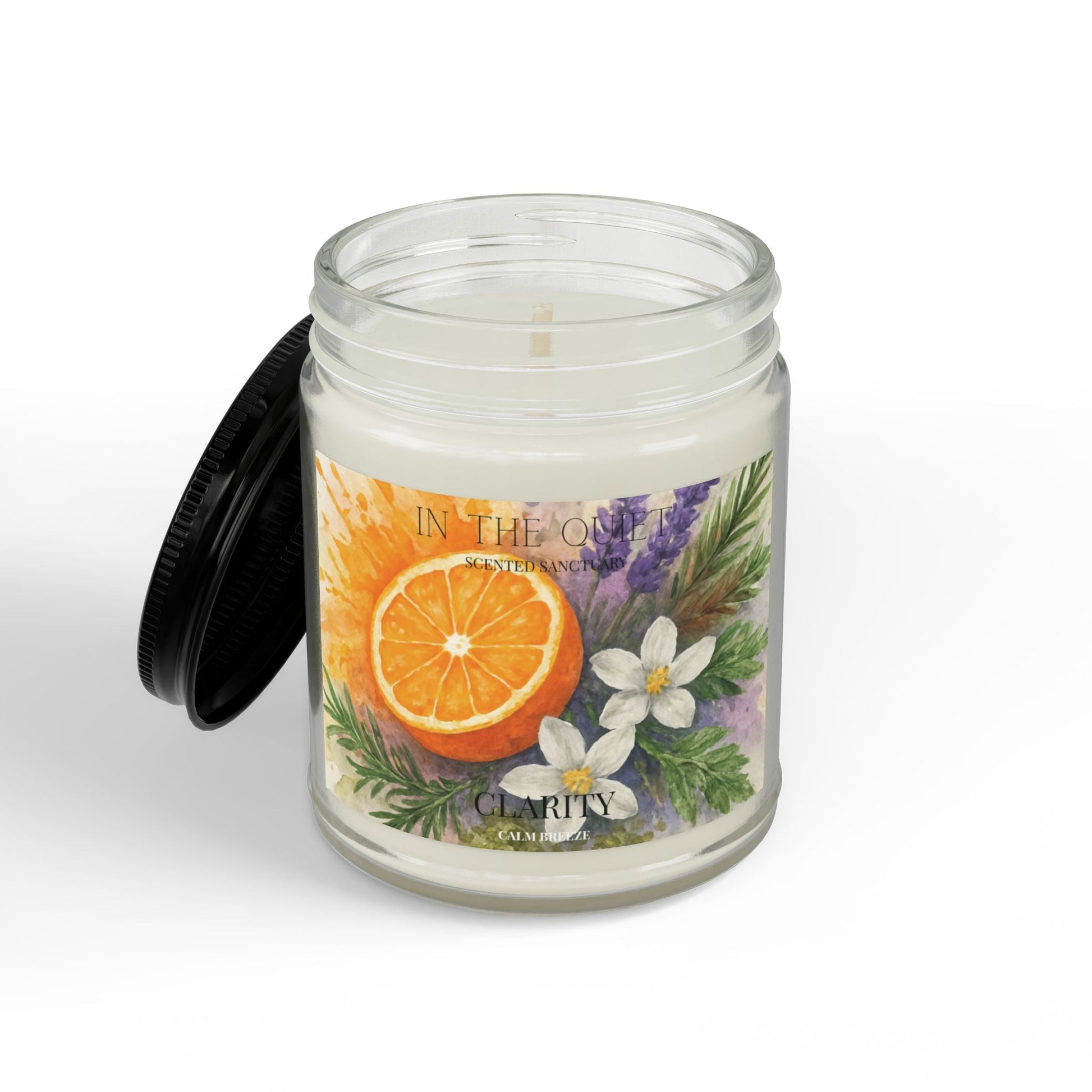 Clarity Calm Breeze Candle | Gentle Watercolor Luxury Home Decor | Scented Sanctuary - The Quiet Edit Studios