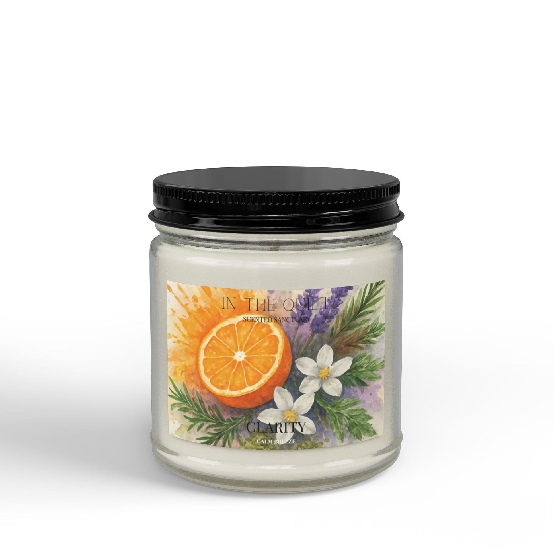 Clarity Calm Breeze Candle | Gentle Watercolor Luxury Home Decor | Scented Sanctuary - The Quiet Edit Studios