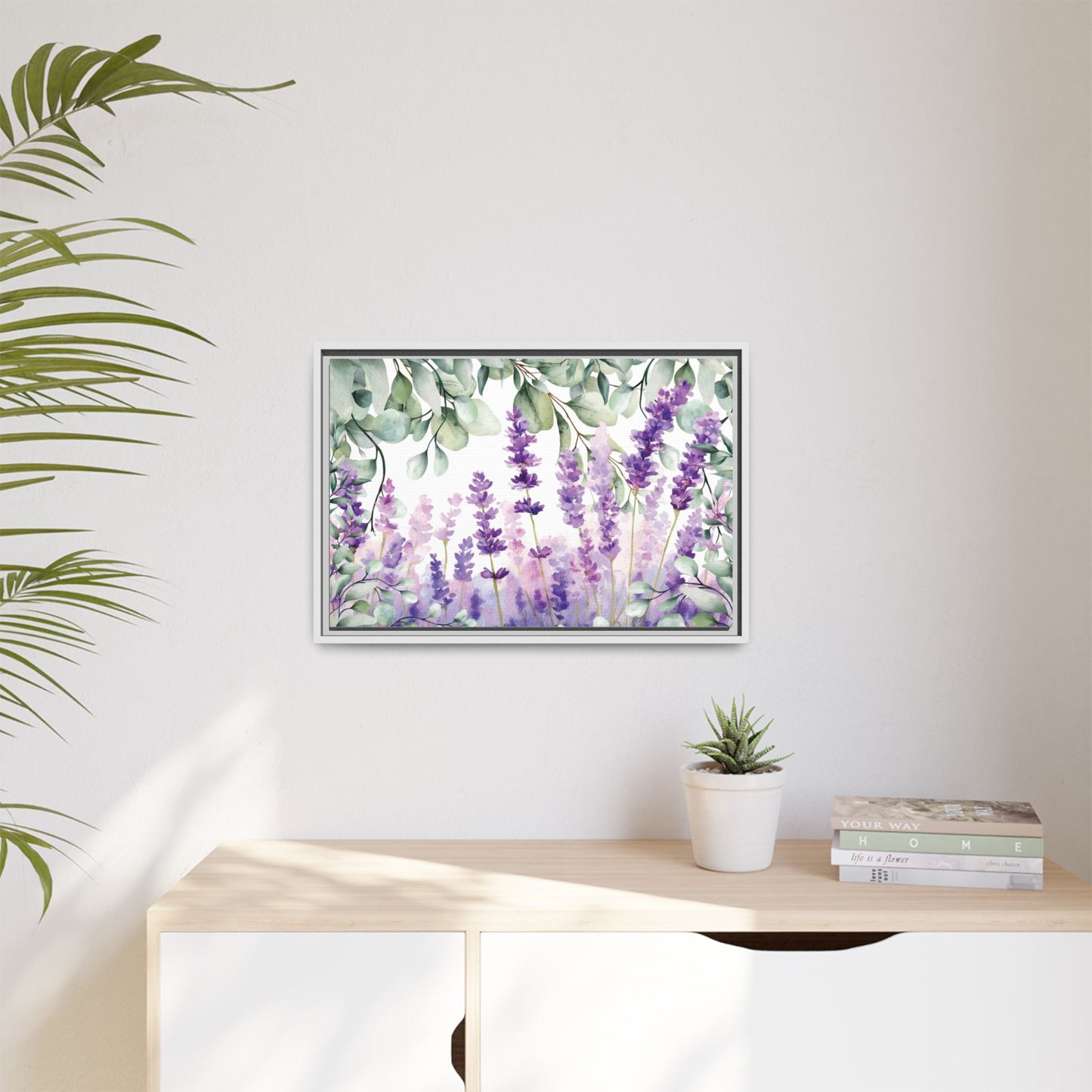 Eucalyptus Lavender Watercolor Framed Canvas - Scented Sanctuary - Tranquility - The Quiet Edit Studios