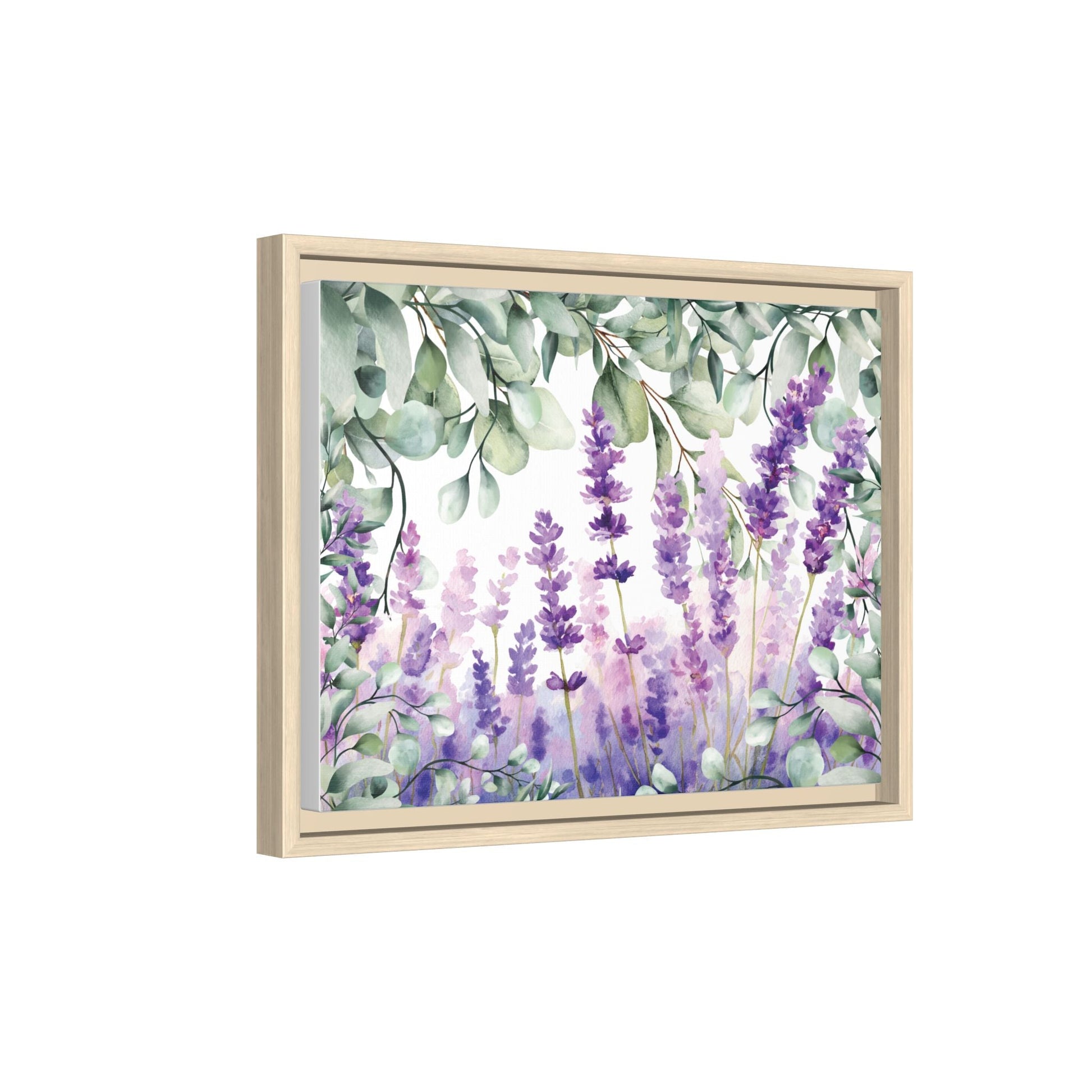 Eucalyptus Lavender Watercolor Framed Canvas - Scented Sanctuary - Tranquility - The Quiet Edit Studios
