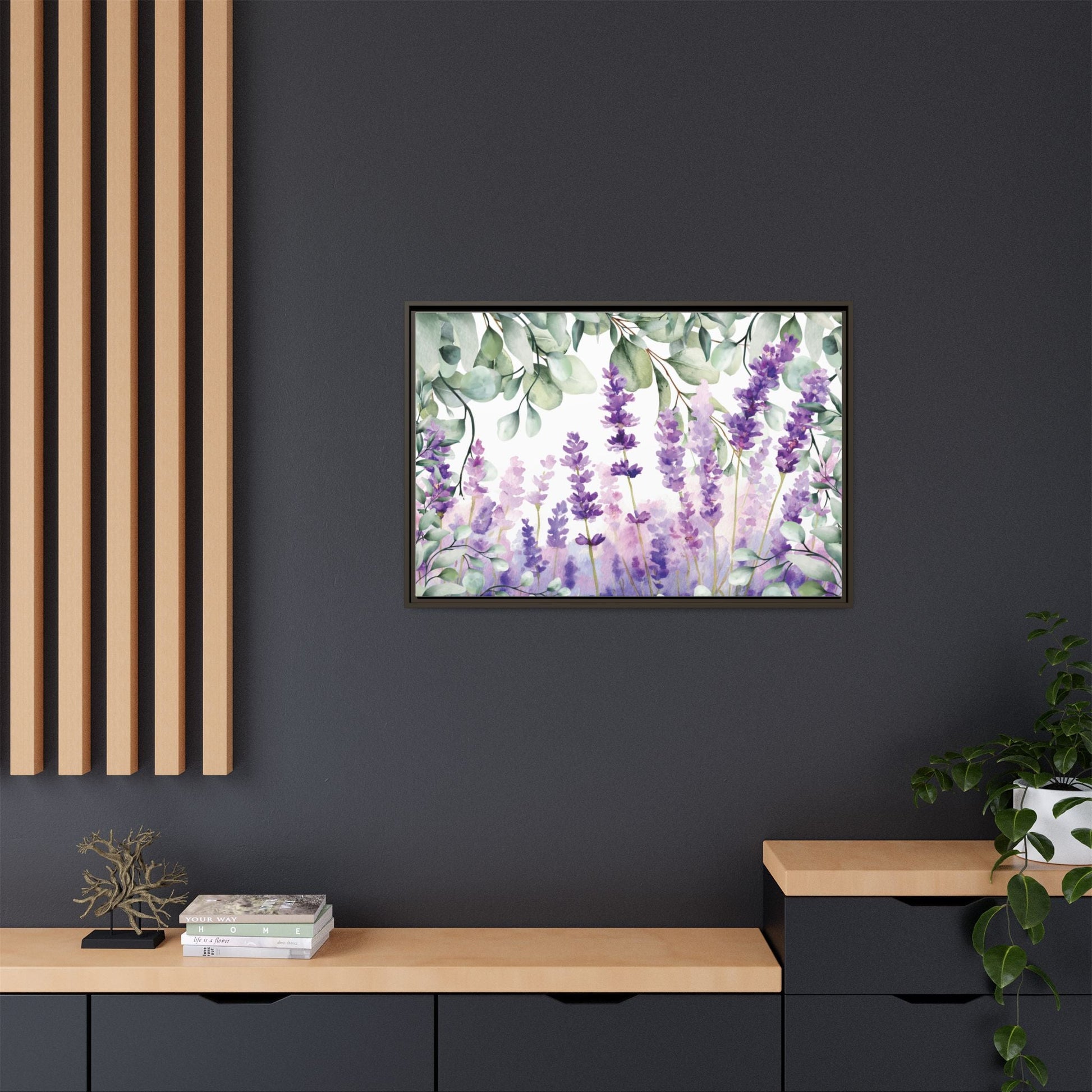 Eucalyptus Lavender Watercolor Framed Canvas - Scented Sanctuary - Tranquility - The Quiet Edit Studios