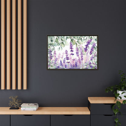 Eucalyptus Lavender Watercolor Framed Canvas - Scented Sanctuary - Tranquility - The Quiet Edit Studios