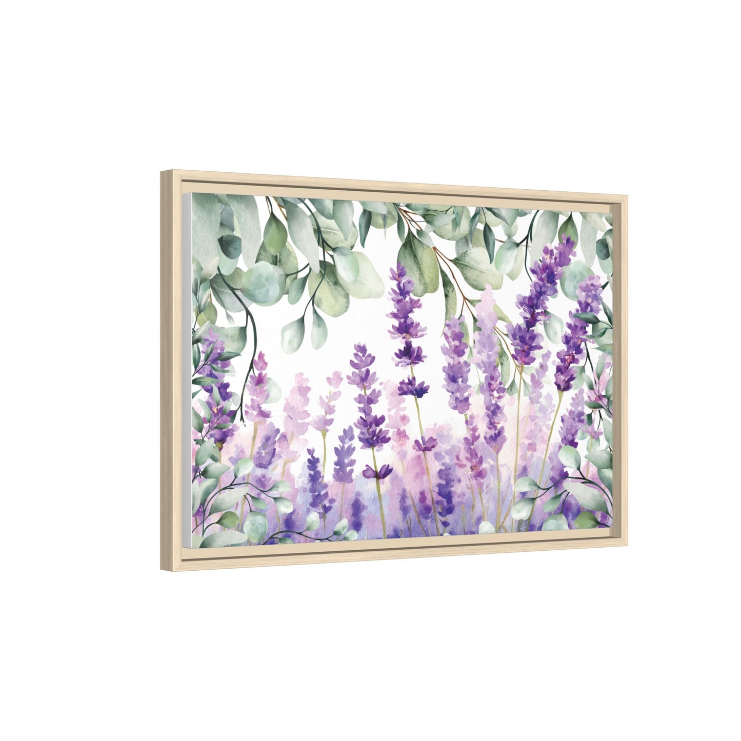 Eucalyptus Lavender Watercolor Framed Canvas - Scented Sanctuary - Tranquility - The Quiet Edit Studios