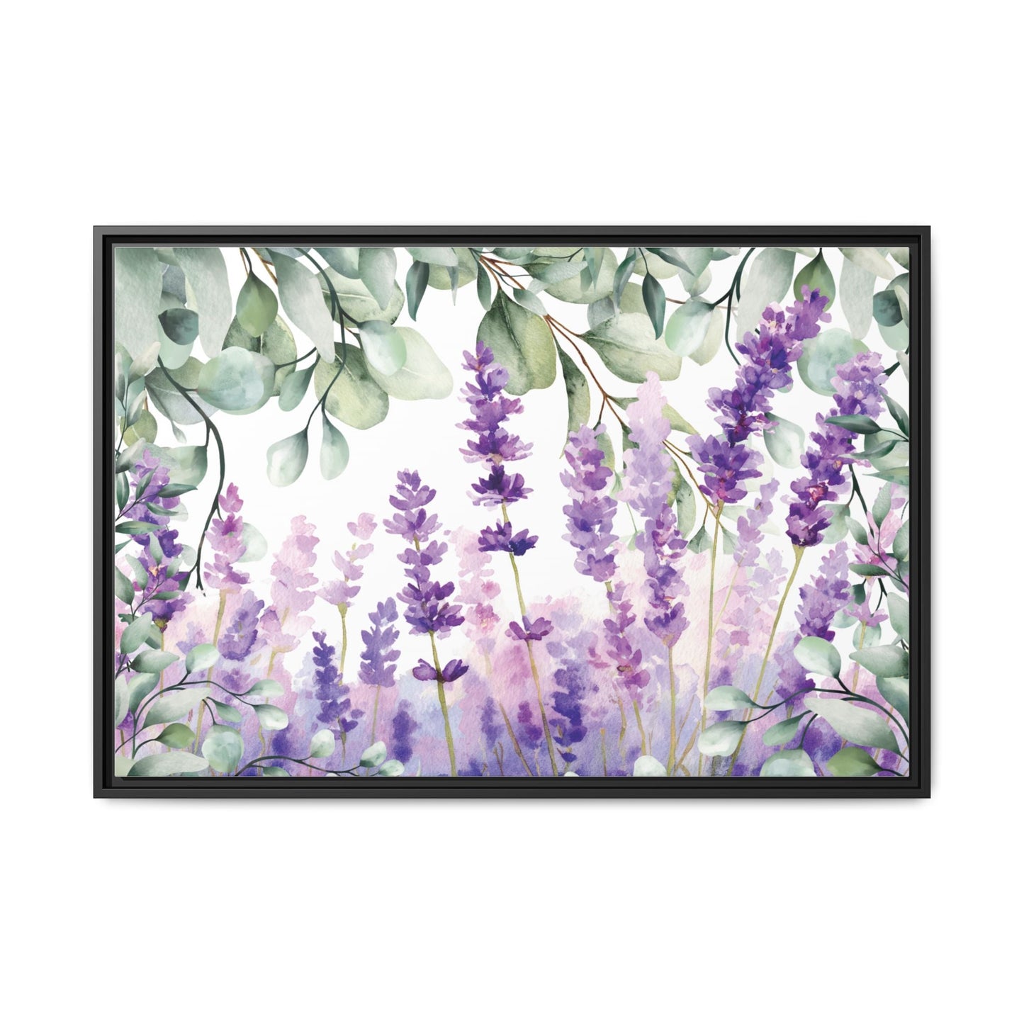 Eucalyptus Lavender Watercolor Framed Canvas - Scented Sanctuary - Tranquility - The Quiet Edit Studios