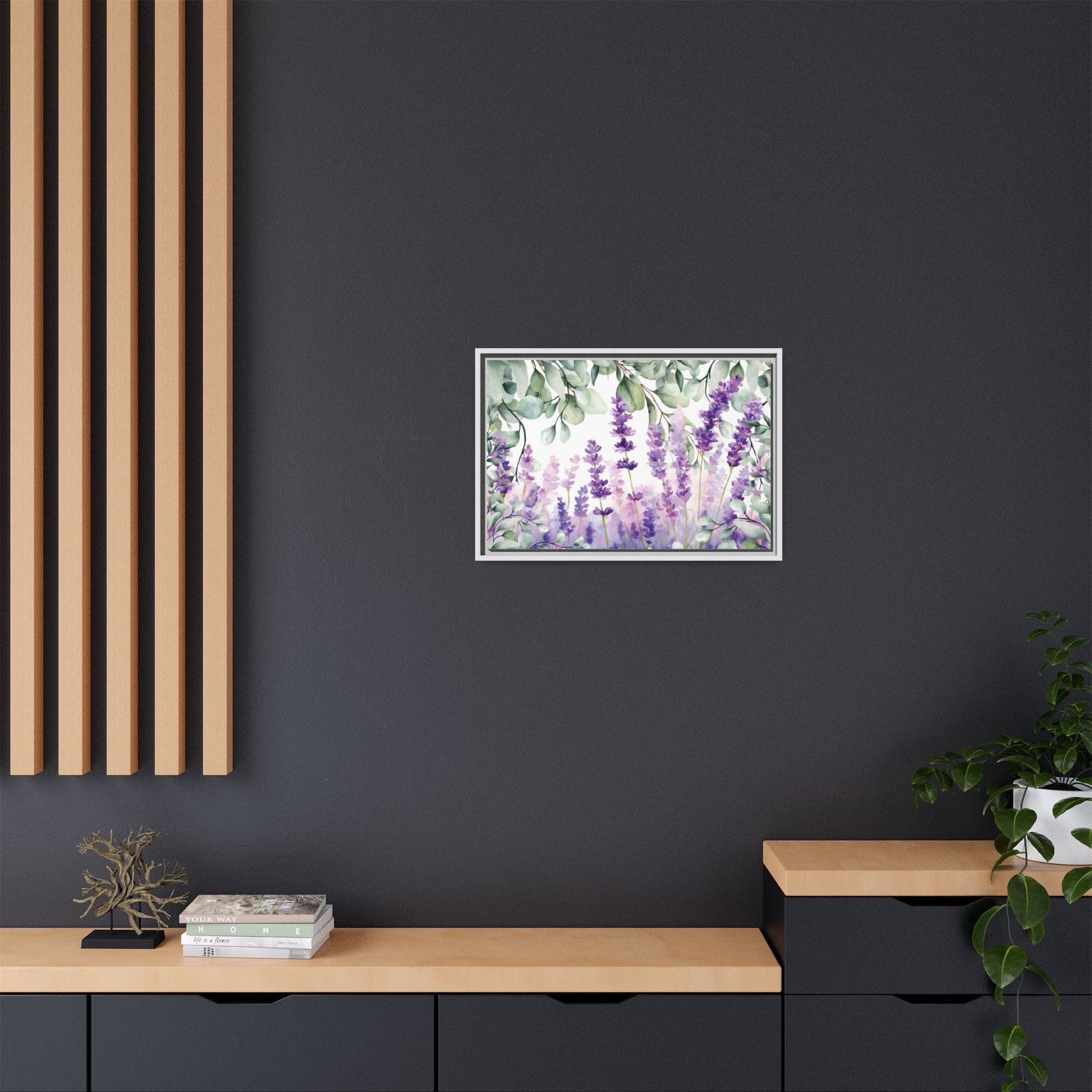 Eucalyptus Lavender Watercolor Framed Canvas - Scented Sanctuary - Tranquility - The Quiet Edit Studios