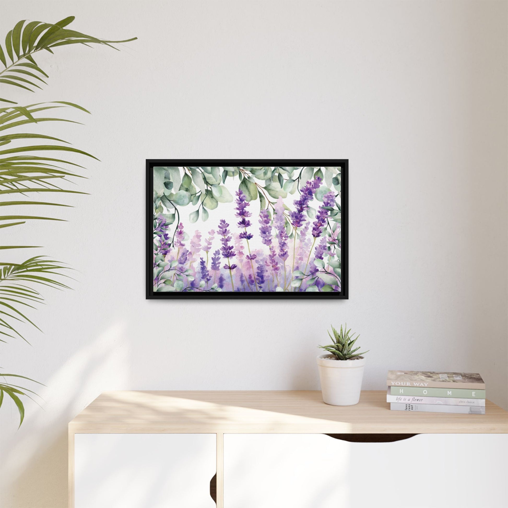 Eucalyptus Lavender Watercolor Framed Canvas - Scented Sanctuary - Tranquility - The Quiet Edit Studios