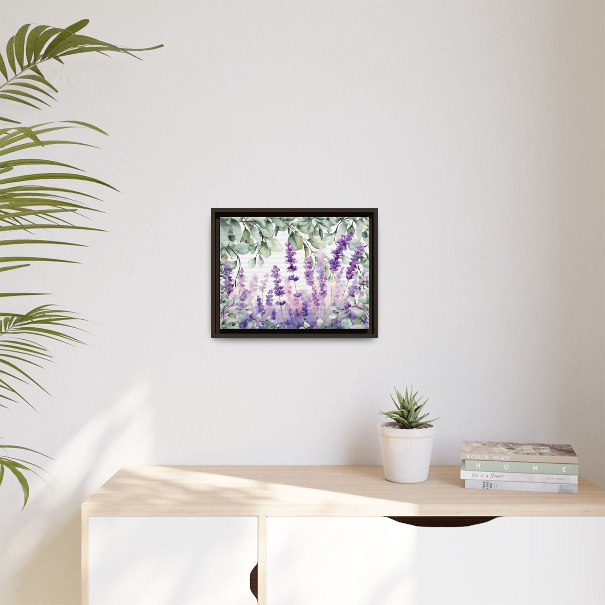 Eucalyptus Lavender Watercolor Framed Canvas - Scented Sanctuary - Tranquility - The Quiet Edit Studios