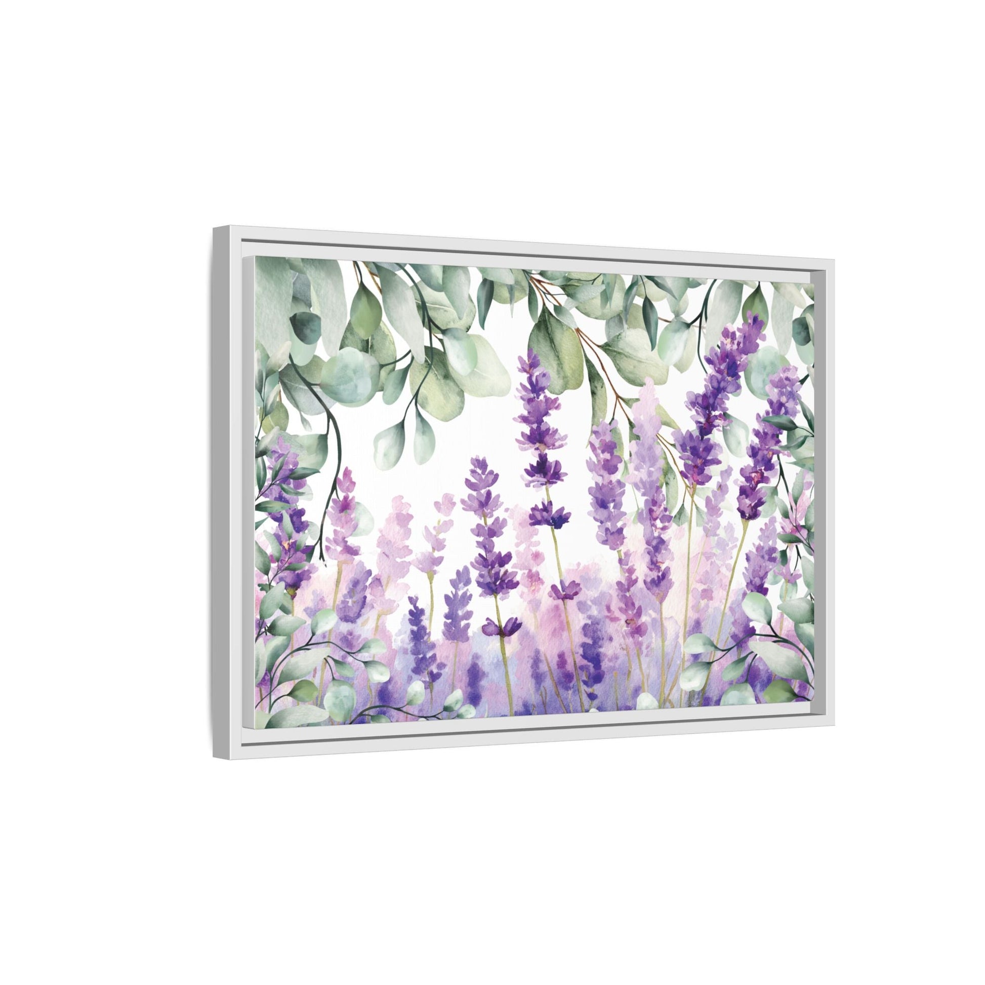Eucalyptus Lavender Watercolor Framed Canvas - Scented Sanctuary - Tranquility - The Quiet Edit Studios