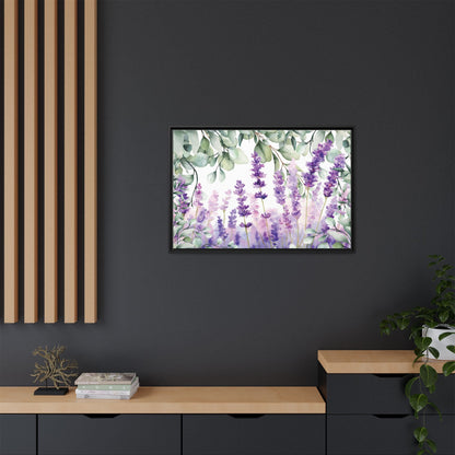 Eucalyptus Lavender Watercolor Framed Canvas - Scented Sanctuary - Tranquility - The Quiet Edit Studios