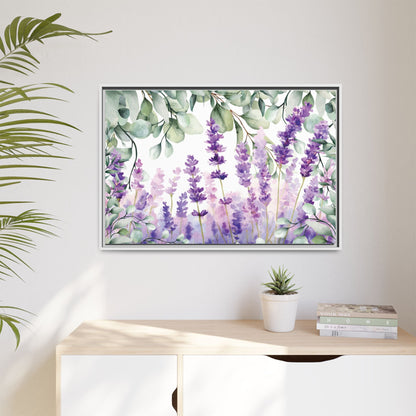 Eucalyptus Lavender Watercolor Framed Canvas - Scented Sanctuary - Tranquility - The Quiet Edit Studios