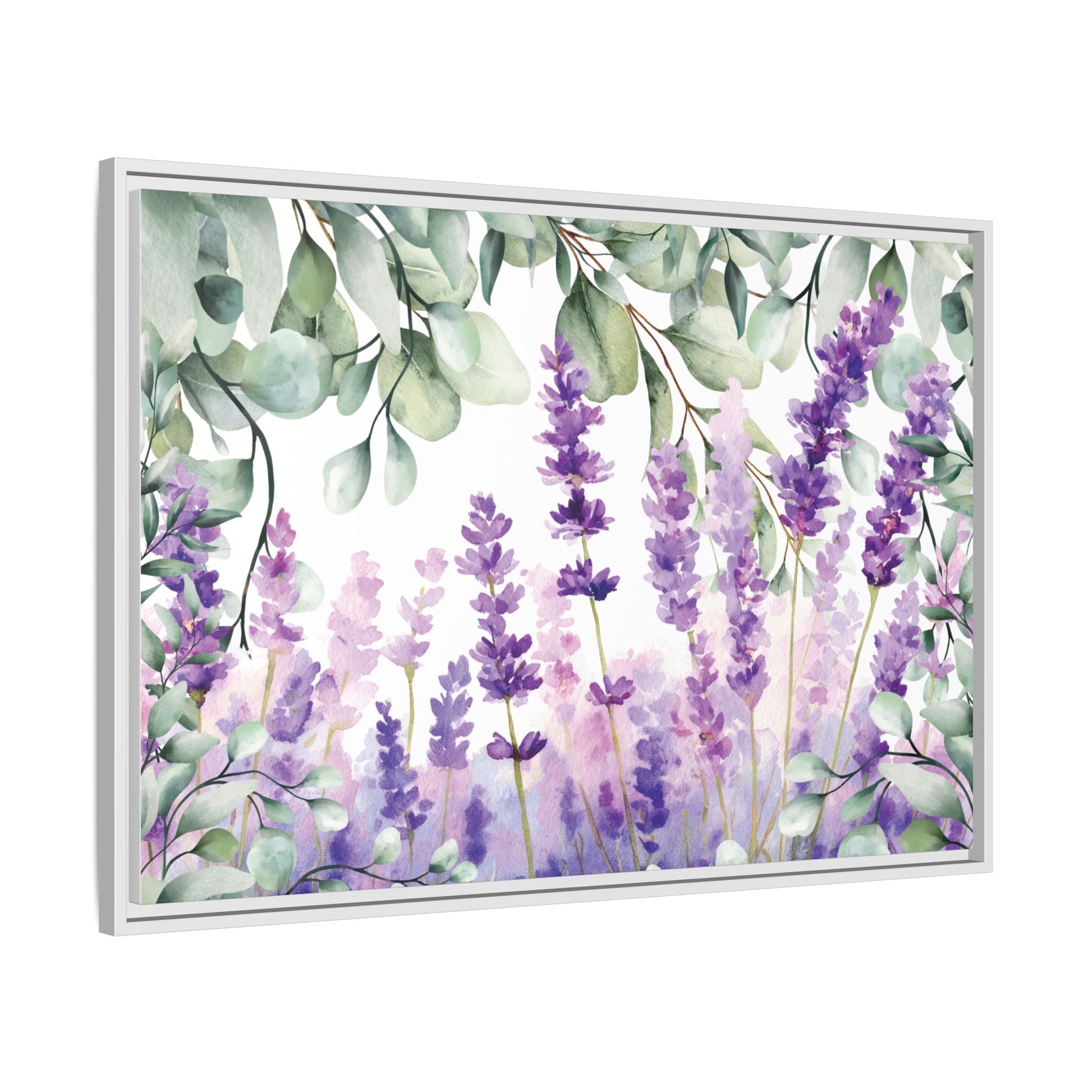 Eucalyptus Lavender Watercolor Framed Canvas - Scented Sanctuary - Tranquility - The Quiet Edit Studios