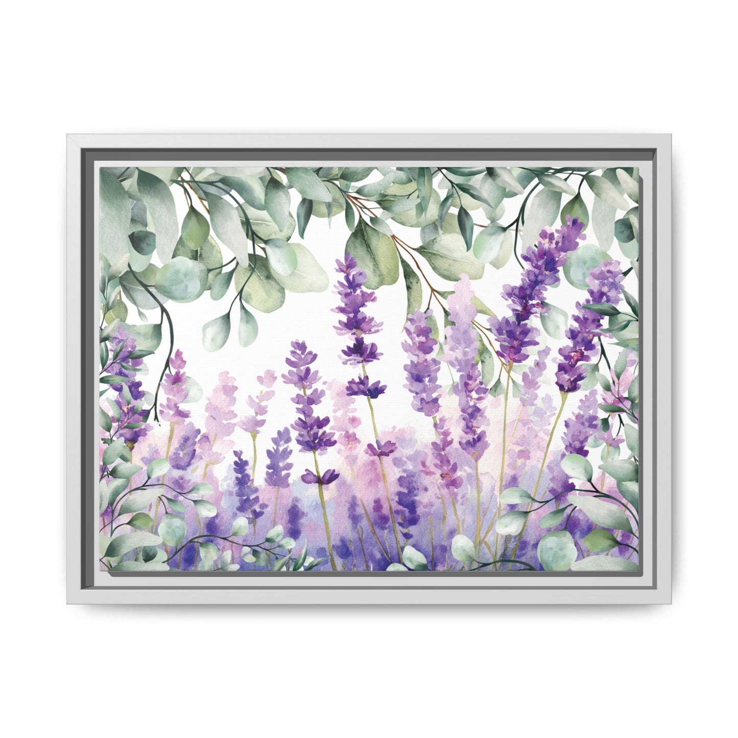 Eucalyptus Lavender Watercolor Framed Canvas - Scented Sanctuary - Tranquility - The Quiet Edit Studios