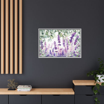 Eucalyptus Lavender Watercolor Framed Canvas - Scented Sanctuary - Tranquility - The Quiet Edit Studios