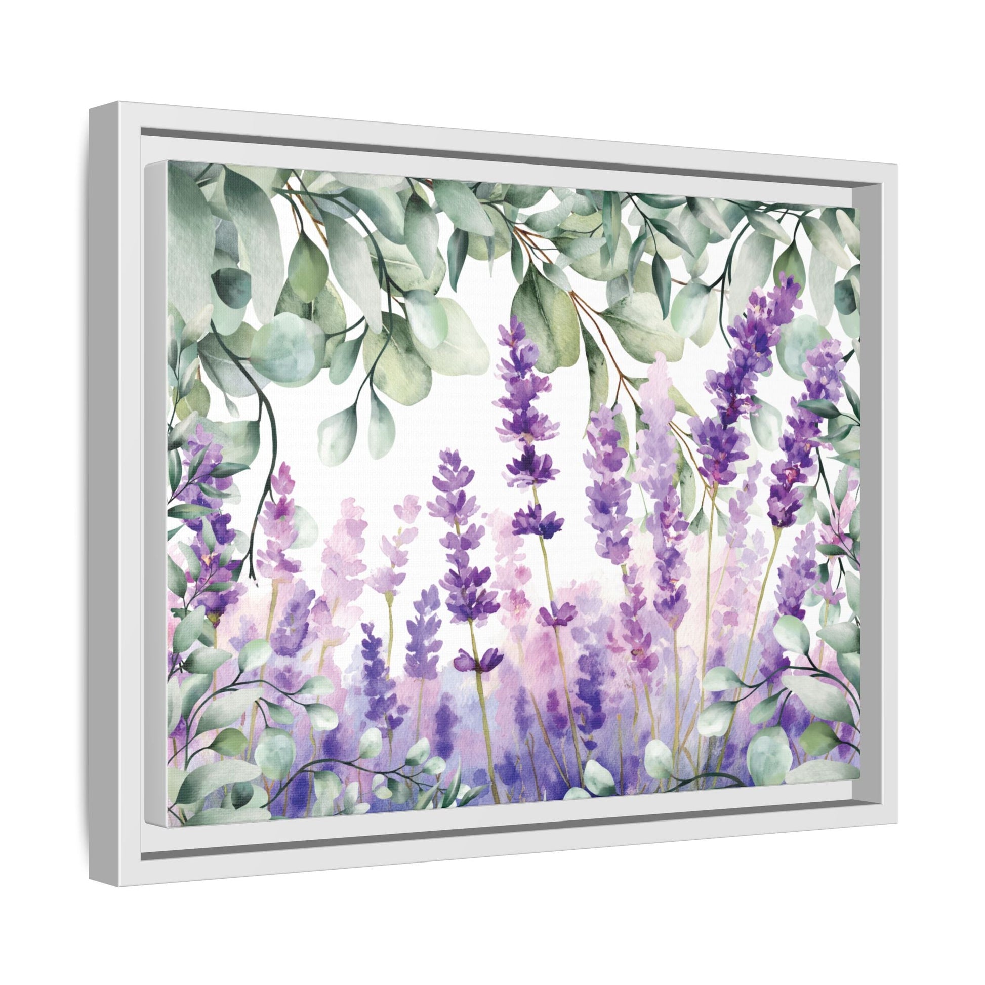 Eucalyptus Lavender Watercolor Framed Canvas - Scented Sanctuary - Tranquility - The Quiet Edit Studios