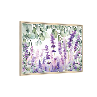 Eucalyptus Lavender Watercolor Framed Canvas - Scented Sanctuary - Tranquility - The Quiet Edit Studios