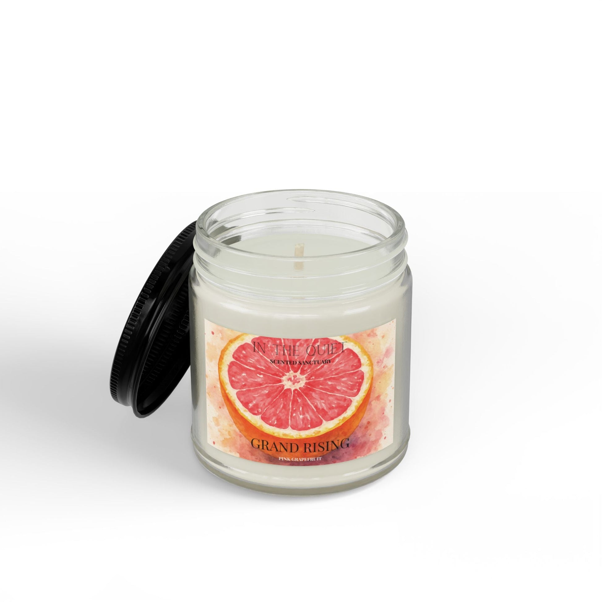 Grand Rising Pink Grapefruit Candle | Luxury Watercolor | Uplifting Scent | Scented Sanctuary - The Quiet Edit Studios