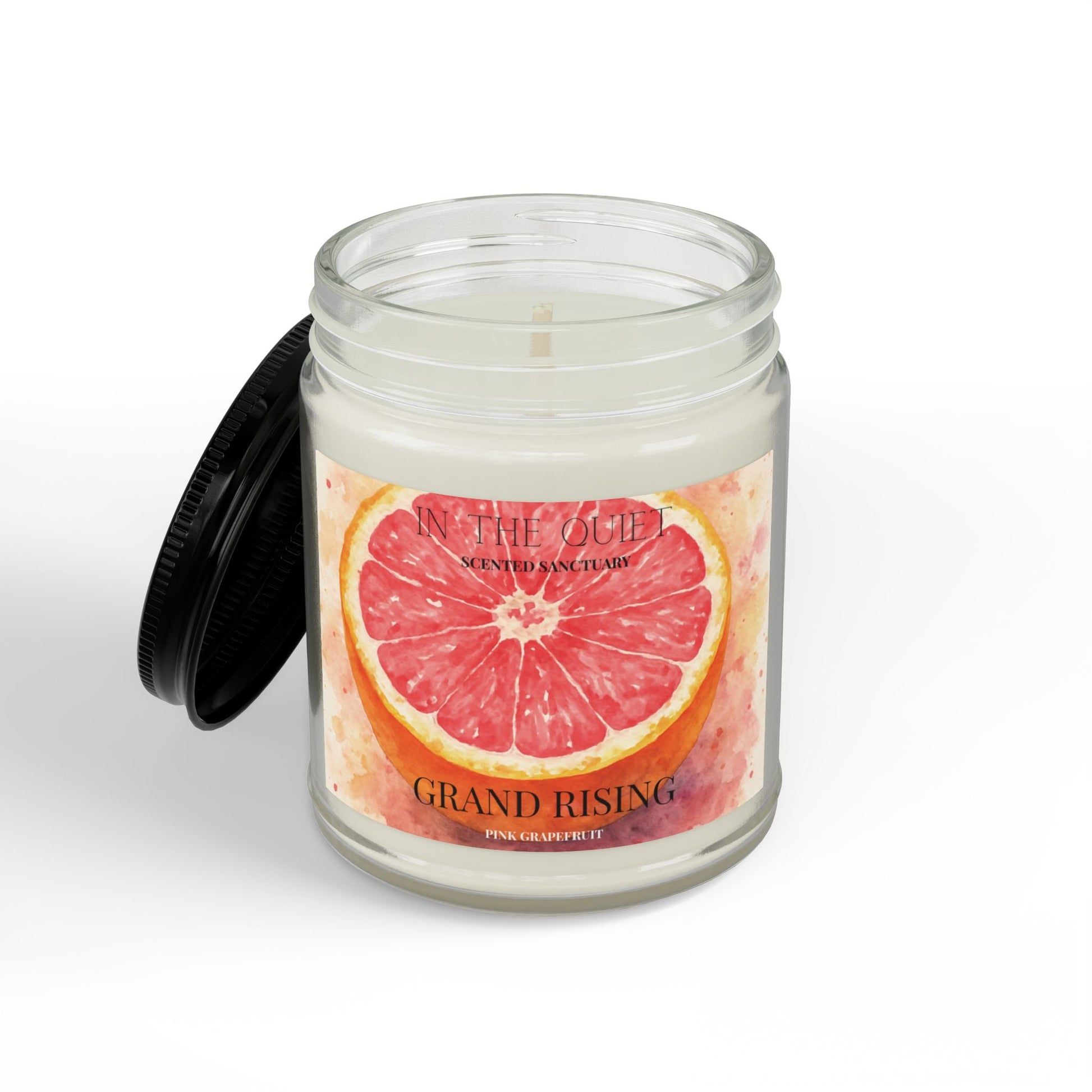 Grand Rising Pink Grapefruit Candle | Luxury Watercolor | Uplifting Scent | Scented Sanctuary - The Quiet Edit Studios