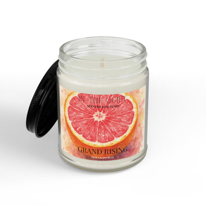 Grand Rising Pink Grapefruit Candle | Luxury Watercolor | Uplifting Scent | Scented Sanctuary - The Quiet Edit Studios