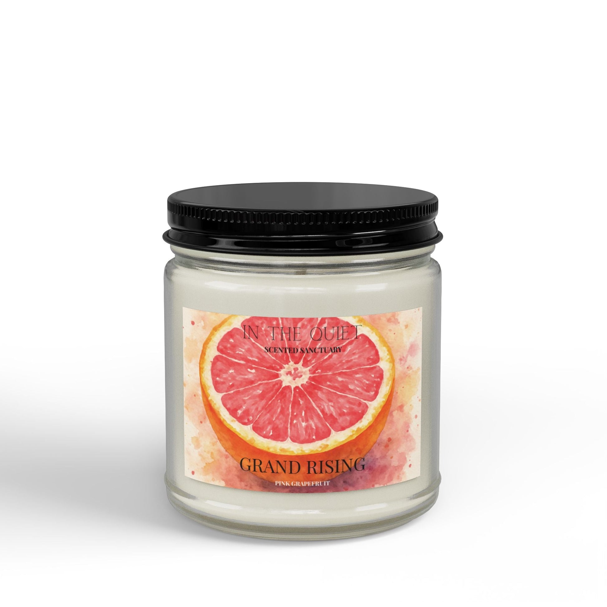 Grand Rising Pink Grapefruit Candle | Luxury Watercolor | Uplifting Scent | Scented Sanctuary - The Quiet Edit Studios
