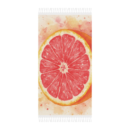 Grapefruit Slice Beach Towel | Boho Citrus Watercolor - The Quiet Edit Studios
