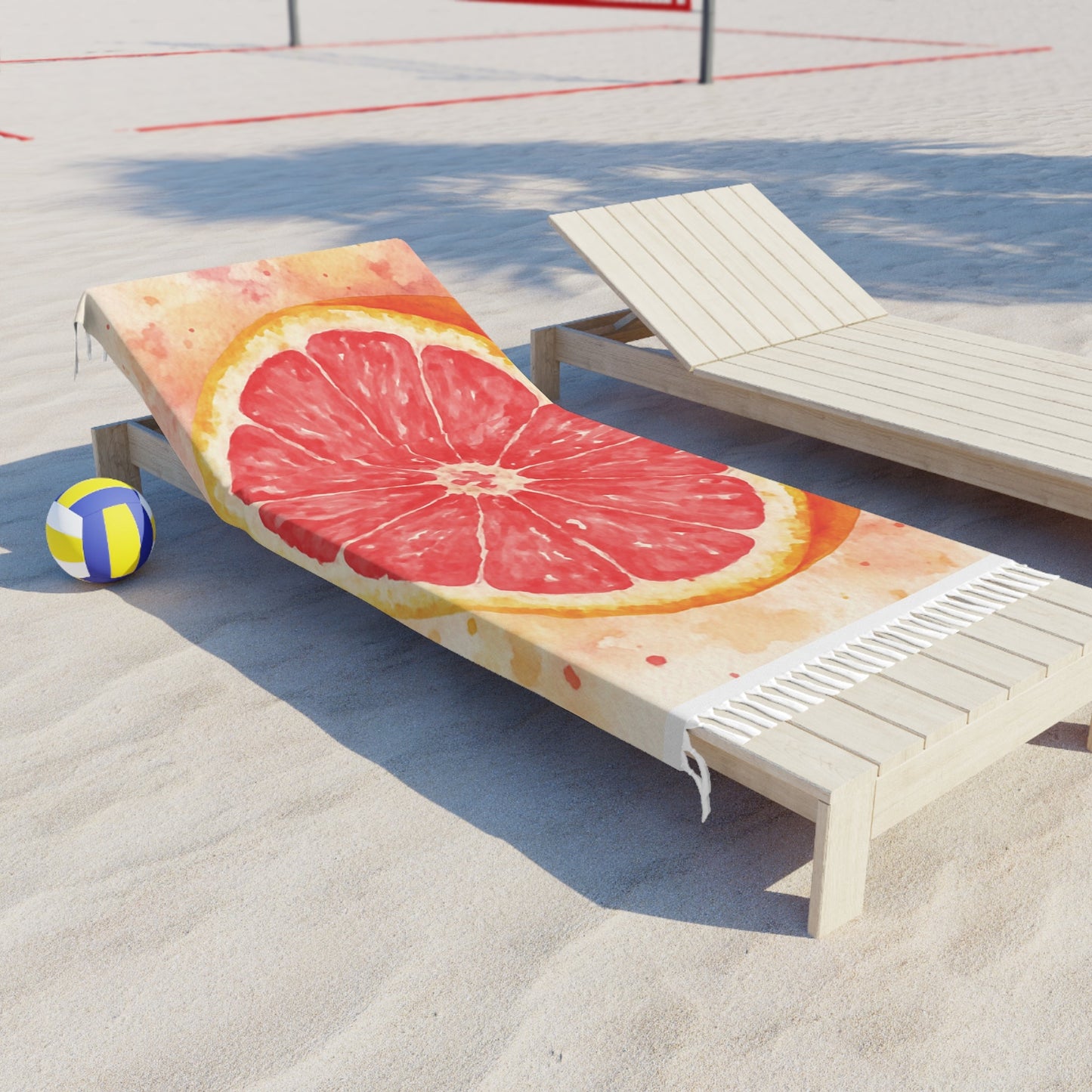 Grapefruit Slice Beach Towel | Boho Citrus Watercolor - The Quiet Edit Studios