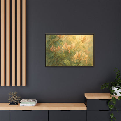 Honeysuckle Floral Wall Art Canvas Framed Scented Sanctuary - Soft Romance - The Quiet Edit Studios