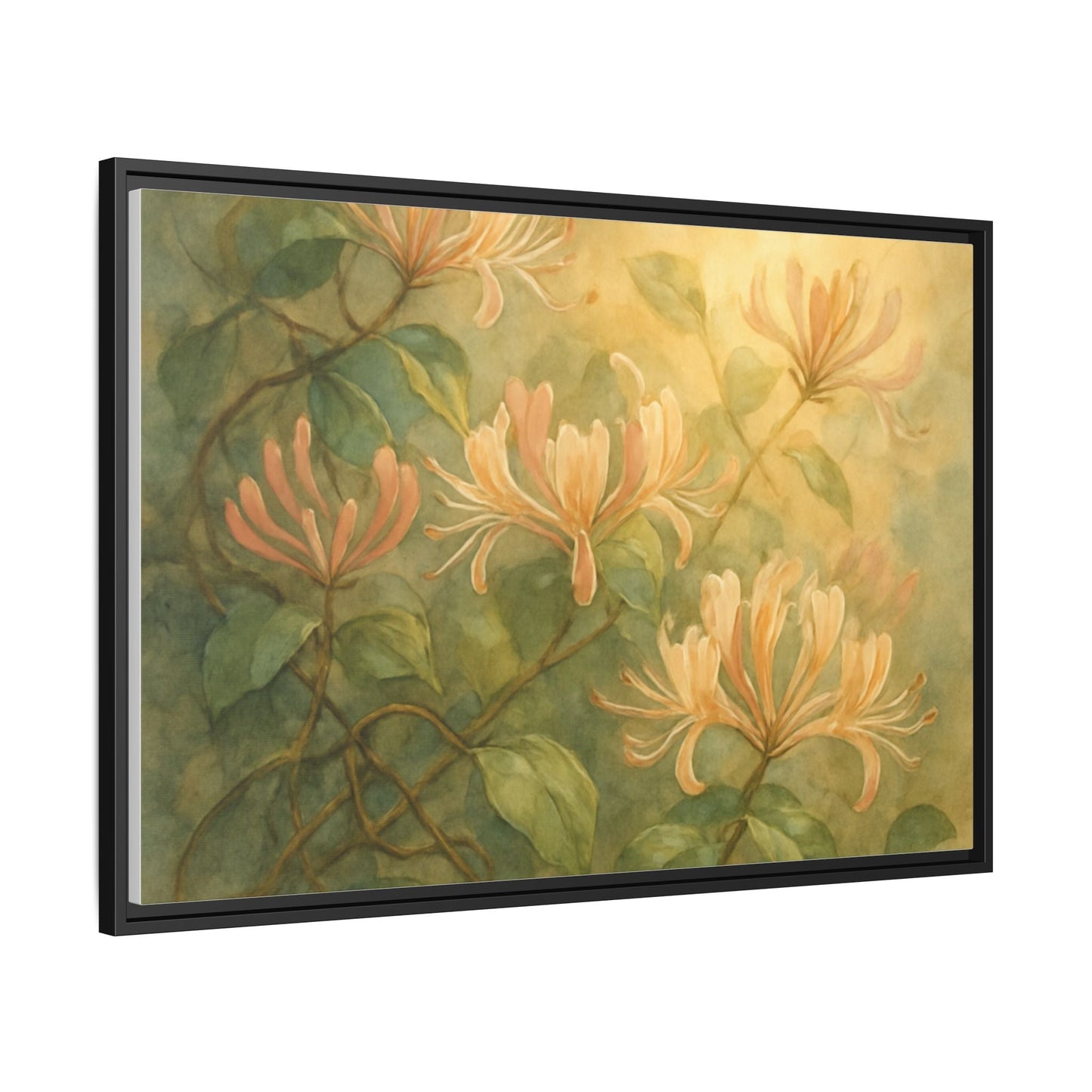 Honeysuckle Floral Wall Art Canvas Framed Scented Sanctuary - Soft Romance - The Quiet Edit Studios