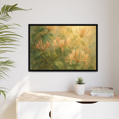 Honeysuckle Floral Wall Art Canvas Framed Scented Sanctuary - Soft Romance - The Quiet Edit Studios