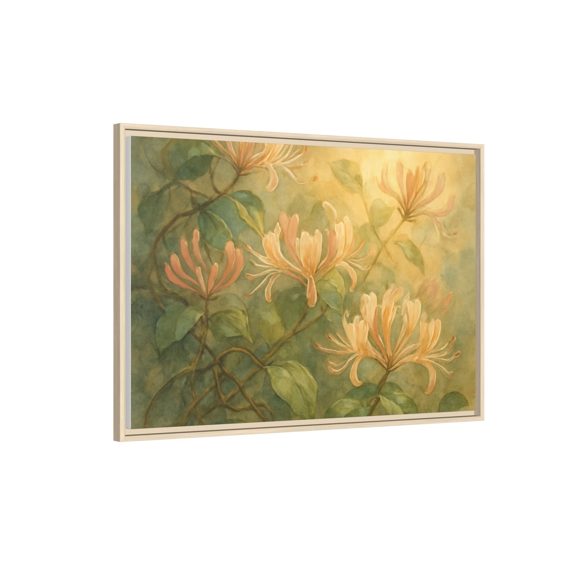 Honeysuckle Floral Wall Art Canvas Framed Scented Sanctuary - Soft Romance - The Quiet Edit Studios