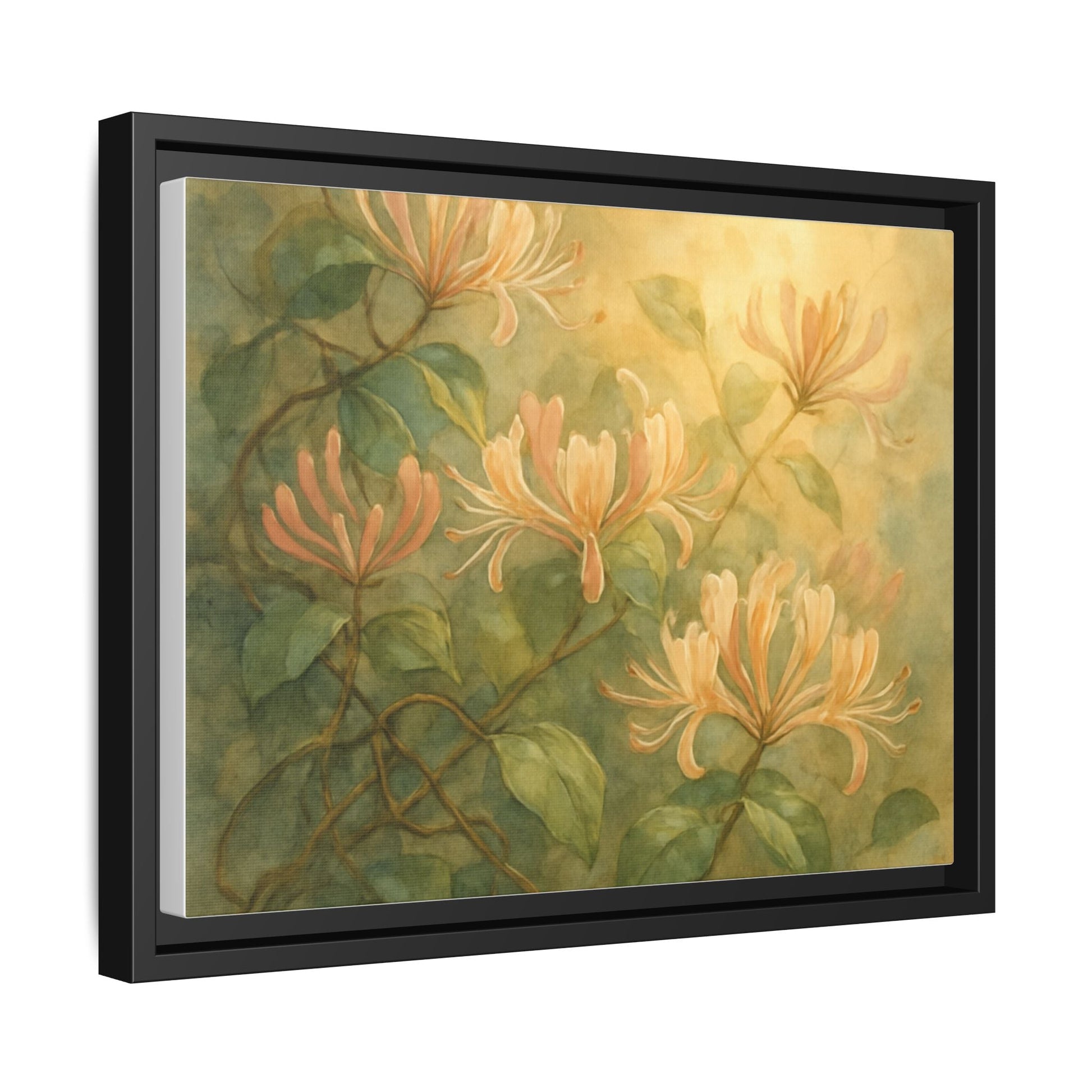 Honeysuckle Floral Wall Art Canvas Framed Scented Sanctuary - Soft Romance - The Quiet Edit Studios