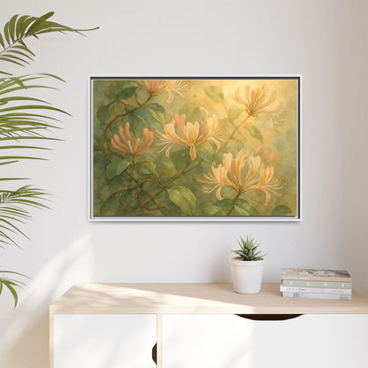 Honeysuckle Floral Wall Art Canvas Framed Scented Sanctuary - Soft Romance - The Quiet Edit Studios