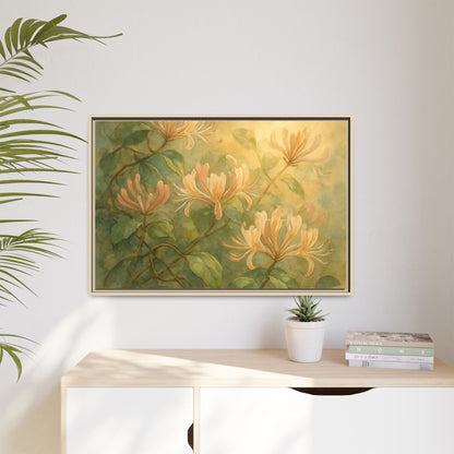 Honeysuckle Floral Wall Art Canvas Framed Scented Sanctuary - Soft Romance - The Quiet Edit Studios