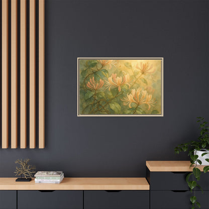 Honeysuckle Floral Wall Art Canvas Framed Scented Sanctuary - Soft Romance - The Quiet Edit Studios
