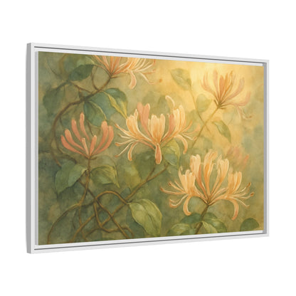 Honeysuckle Floral Wall Art Canvas Framed Scented Sanctuary - Soft Romance - The Quiet Edit Studios