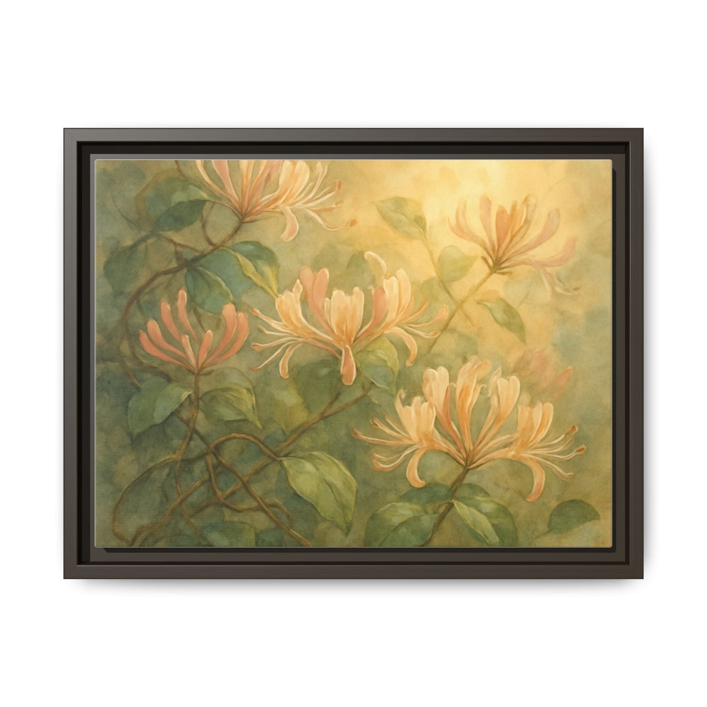 Honeysuckle Floral Wall Art Canvas Framed Scented Sanctuary - Soft Romance - The Quiet Edit Studios