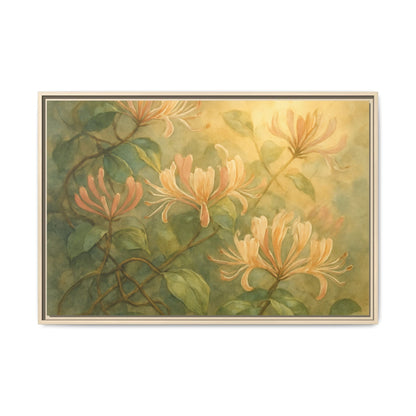 Honeysuckle Floral Wall Art Canvas Framed Scented Sanctuary - Soft Romance - The Quiet Edit Studios