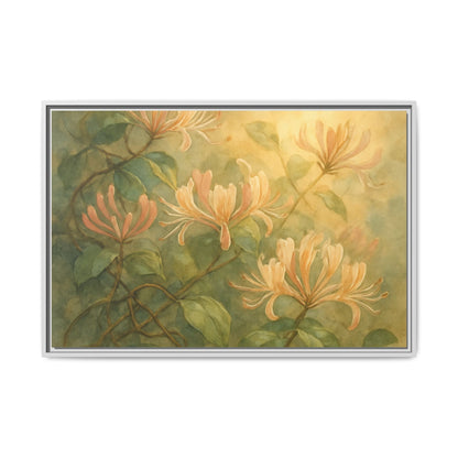 Honeysuckle Floral Wall Art Canvas Framed Scented Sanctuary - Soft Romance - The Quiet Edit Studios