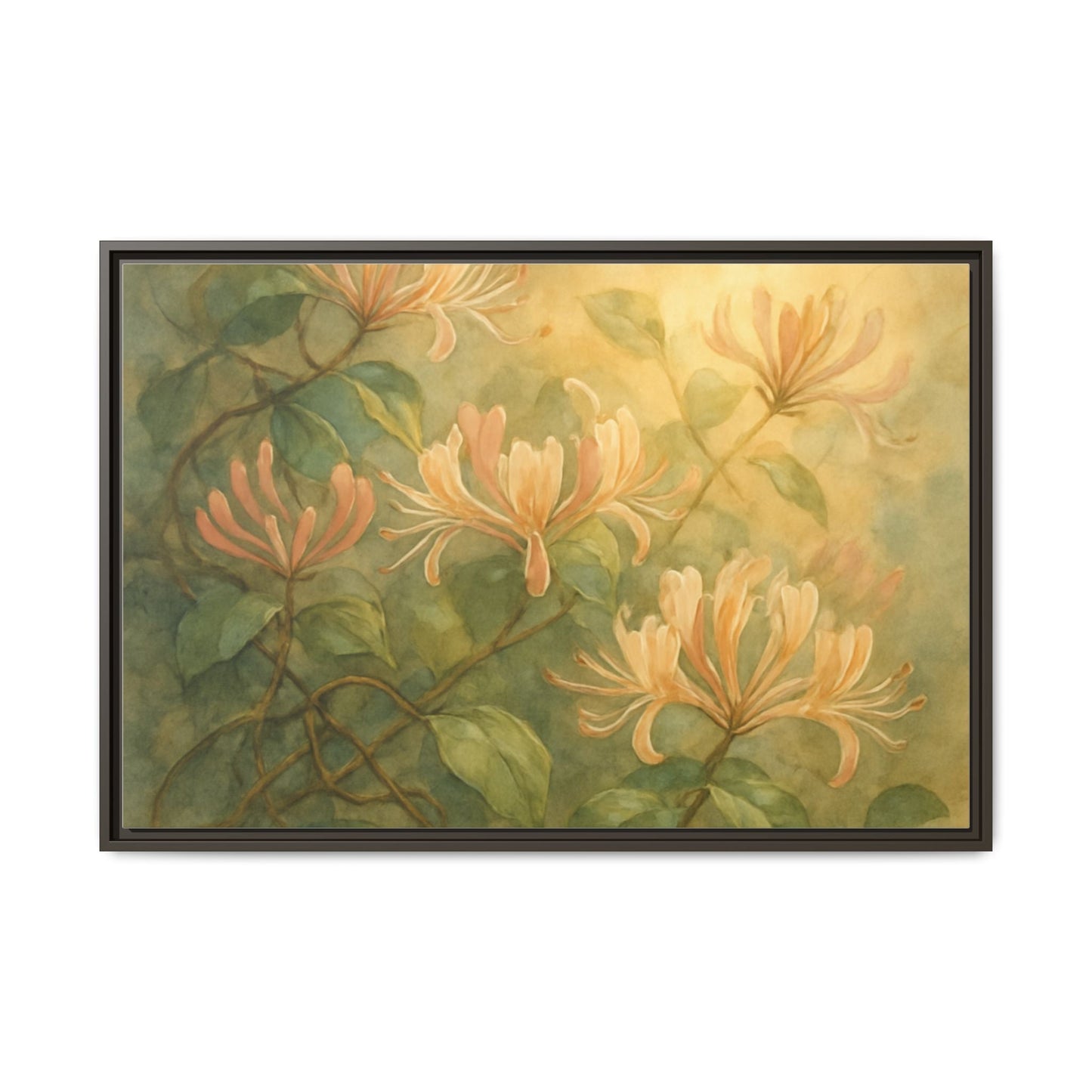 Honeysuckle Floral Wall Art Canvas Framed Scented Sanctuary - Soft Romance - The Quiet Edit Studios