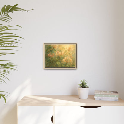 Honeysuckle Floral Wall Art Canvas Framed Scented Sanctuary - Soft Romance - The Quiet Edit Studios
