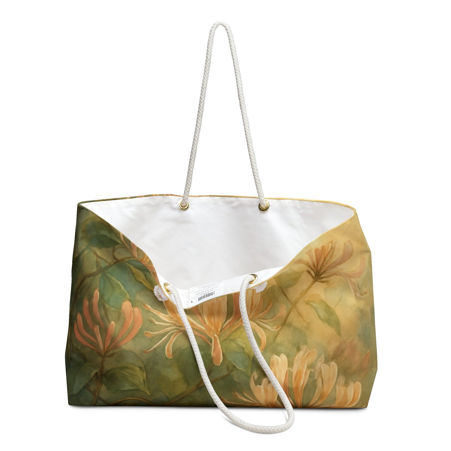 Honeysuckle Floral Watercolor Weekender Beach Bag | Botanical Tote Scented Sanctuary - Soft Romance - The Quiet Edit Studios