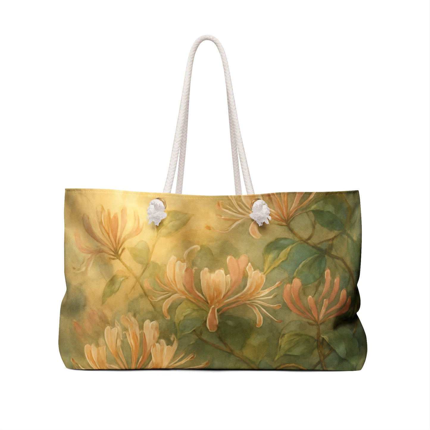 Honeysuckle Floral Watercolor Weekender Beach Bag | Botanical Tote Scented Sanctuary - Soft Romance - The Quiet Edit Studios