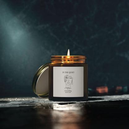 Blackberry vanilla soy candle in amber jar — Grounding collection by The Quiet Edit Studios