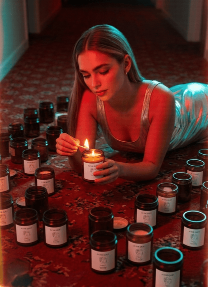 Blackberry vanilla soy candle in amber jar — Grounding collection by The Quiet Edit Studios