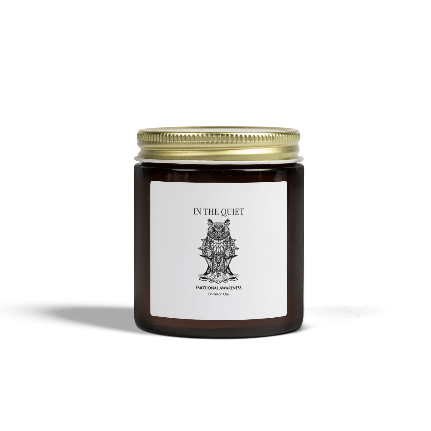 In The Quiet II: Emotional Awareness Candle | Cinnamon Chai | Coconut Apricot Soy Wax Jar | Luxury Amber Jar - The Quiet Edit Studios