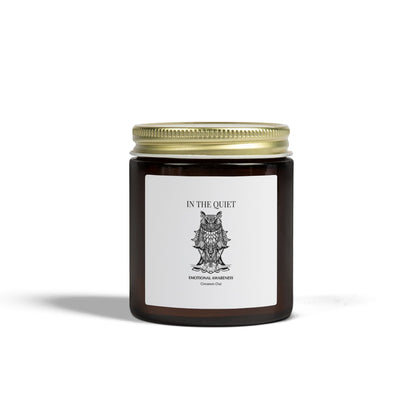 In The Quiet II: Emotional Awareness Candle | Cinnamon Chai | Coconut Apricot Soy Wax Jar | Luxury Amber Jar - The Quiet Edit Studios